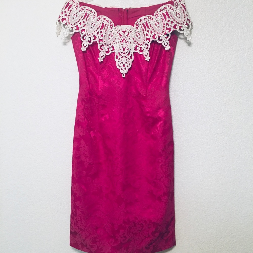 💓VTG Jessica McClintock fuchsia prom dress